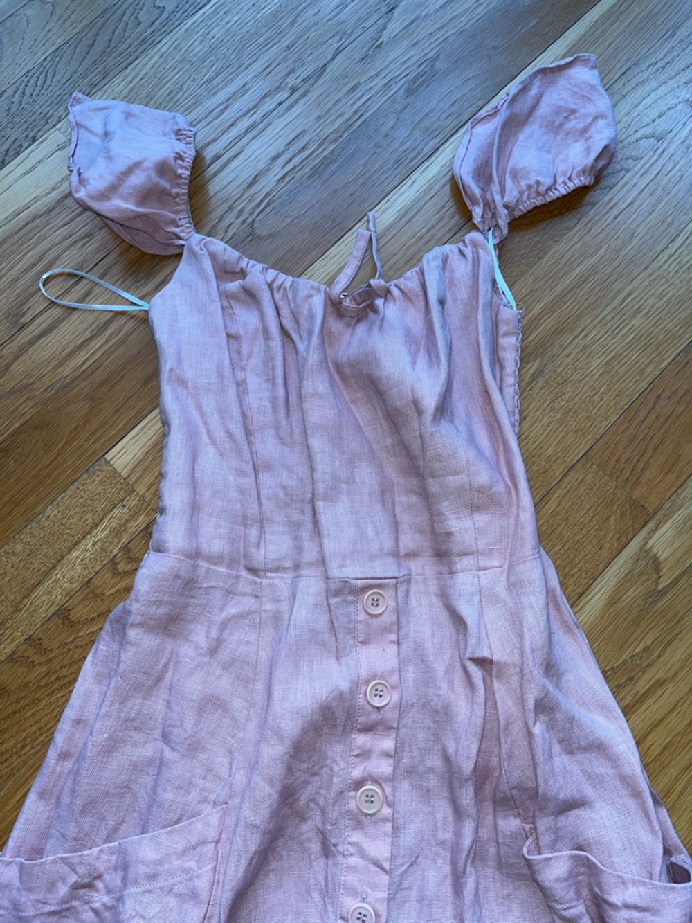 Reformation Francis Prairie A-Line Linen Dress Pink Size 2 - Picture 4 of 8